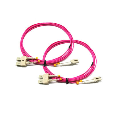 OM3 3,0 mm SC / UPC do LC / UPC Duplex PVC światłowodowy kabel krosowy